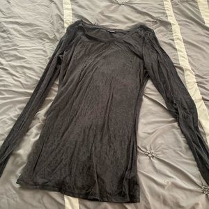 Express gray long sleeve top